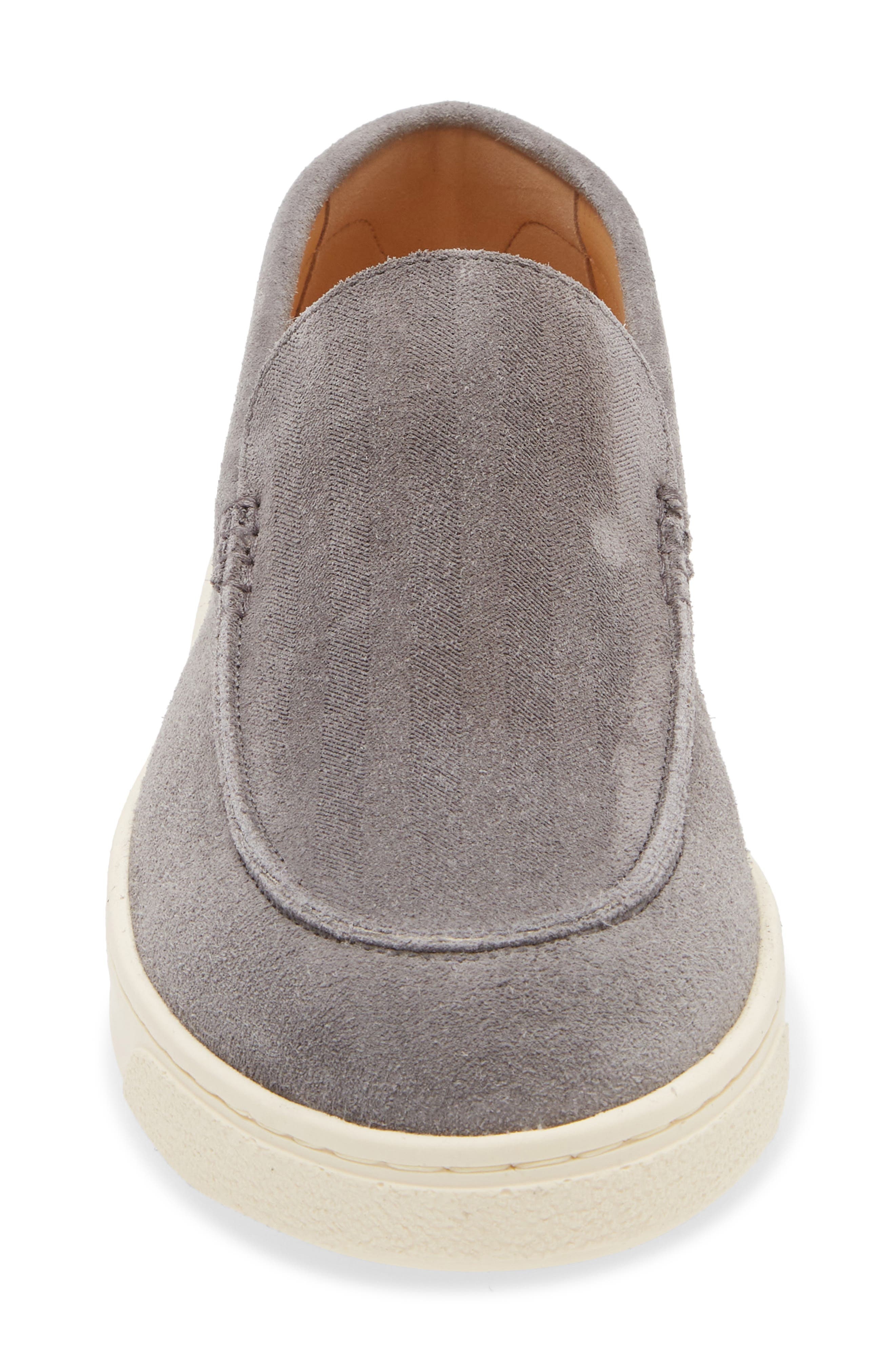 Brunello Cucinelli Chevron Embossed Suede Loafer in Grey at Nordstrom - 4