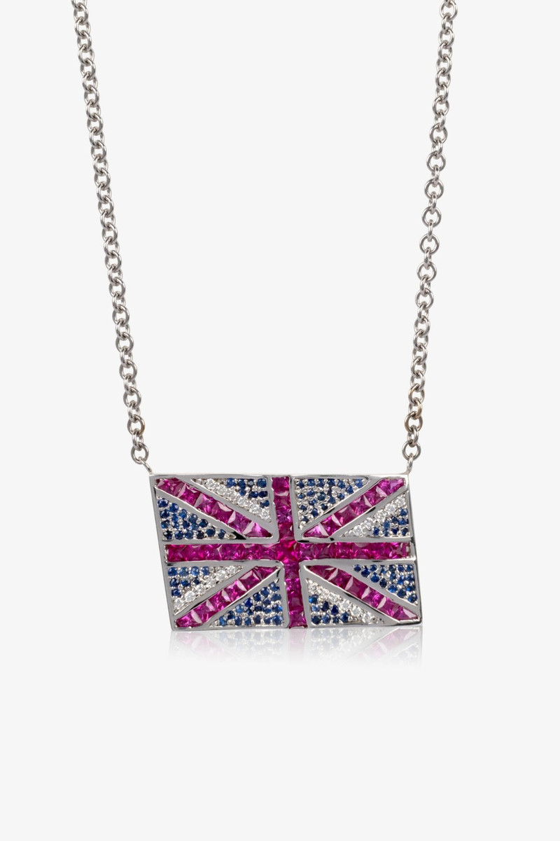 DIAMOND BRITISH FLAG NECKLACE 1