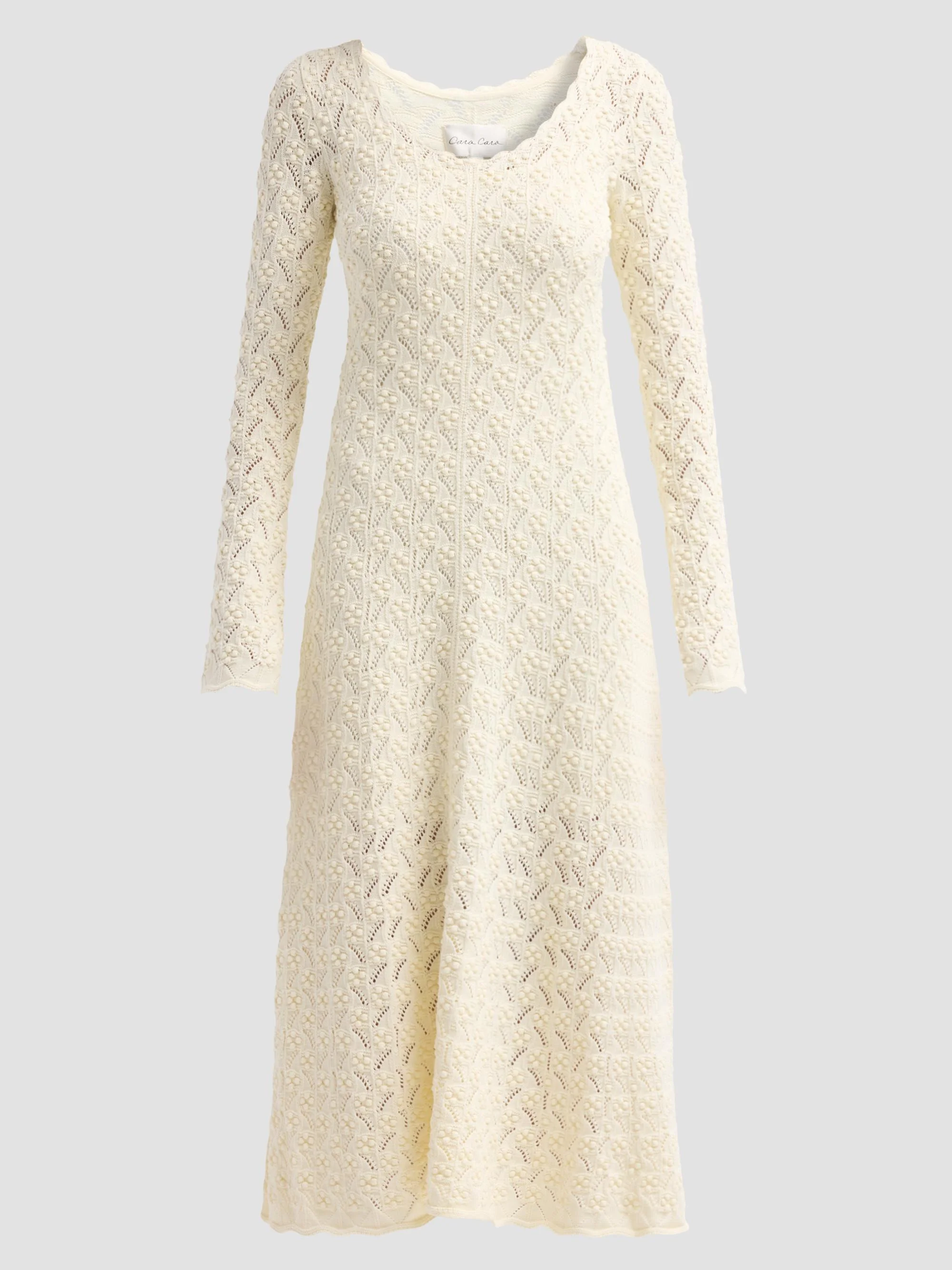 Women's Avril Pointelle Midi Dress - Ivory - 1