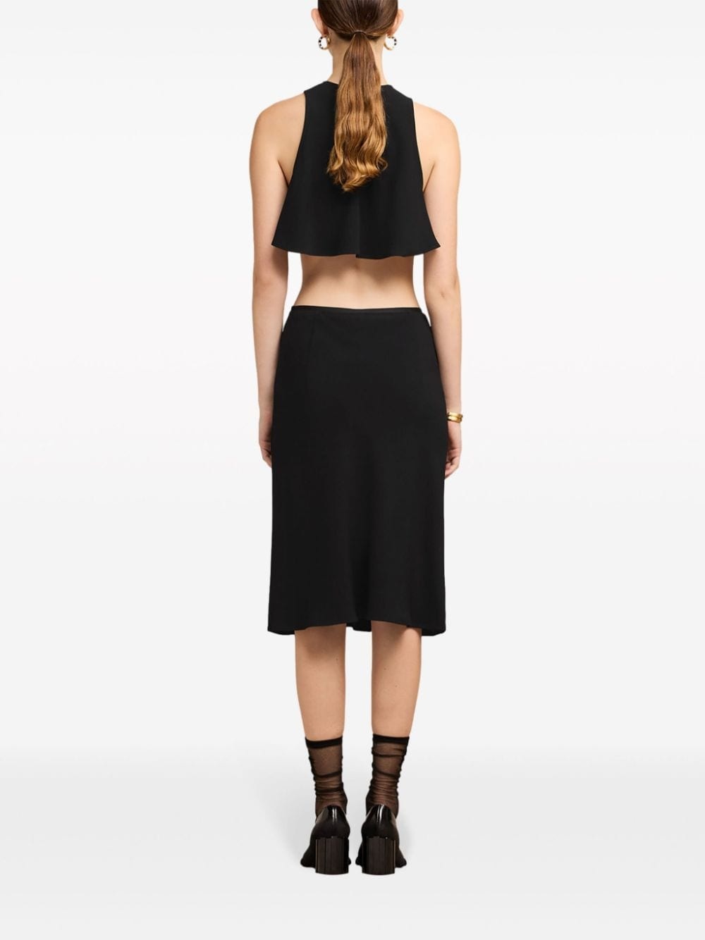 flared cropped blouse - 4