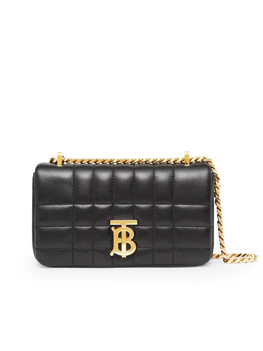 Quilted Leather Mini Lola Bag in Black - 1