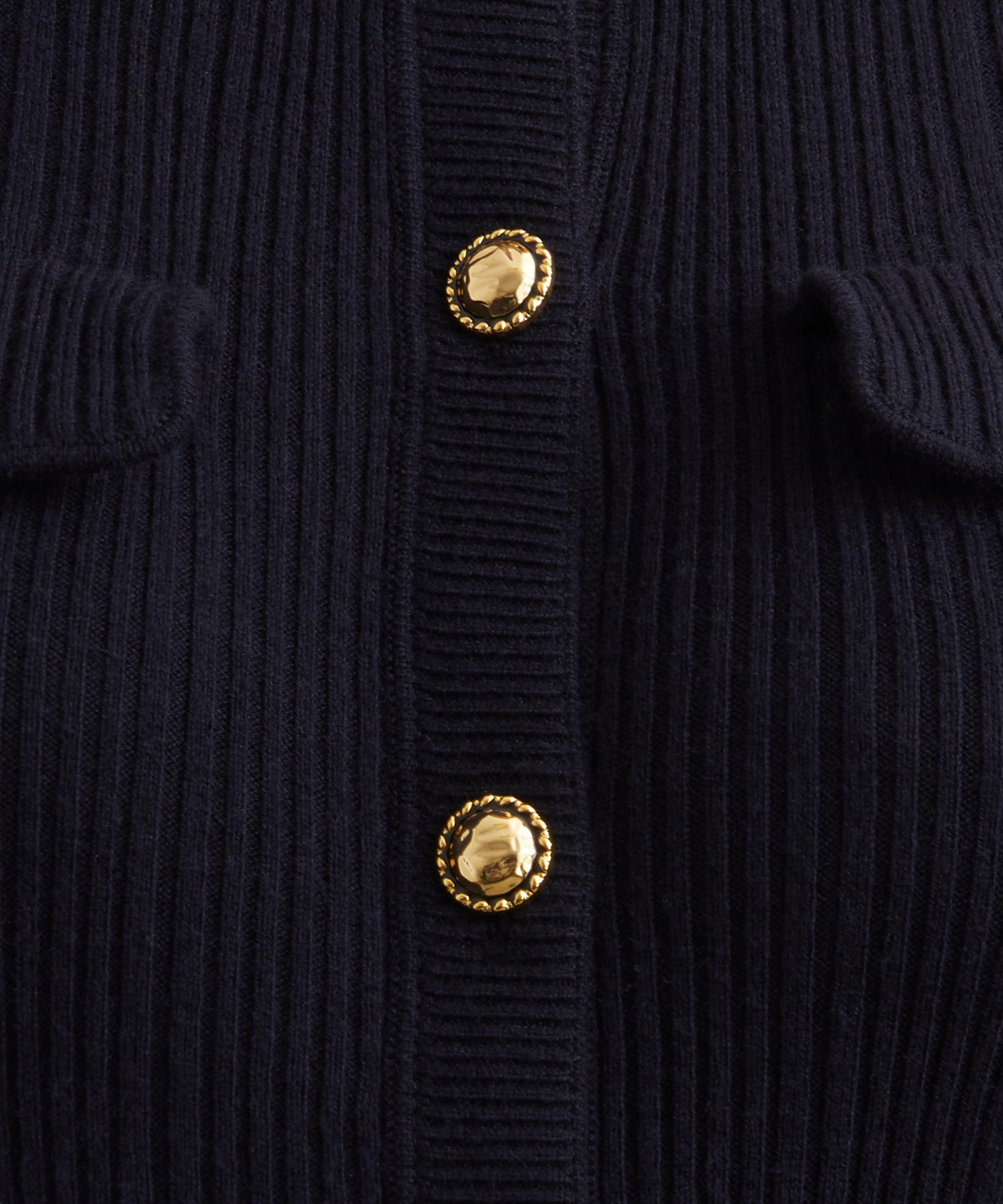 Navy Viscose Knit Midi Dress - 5