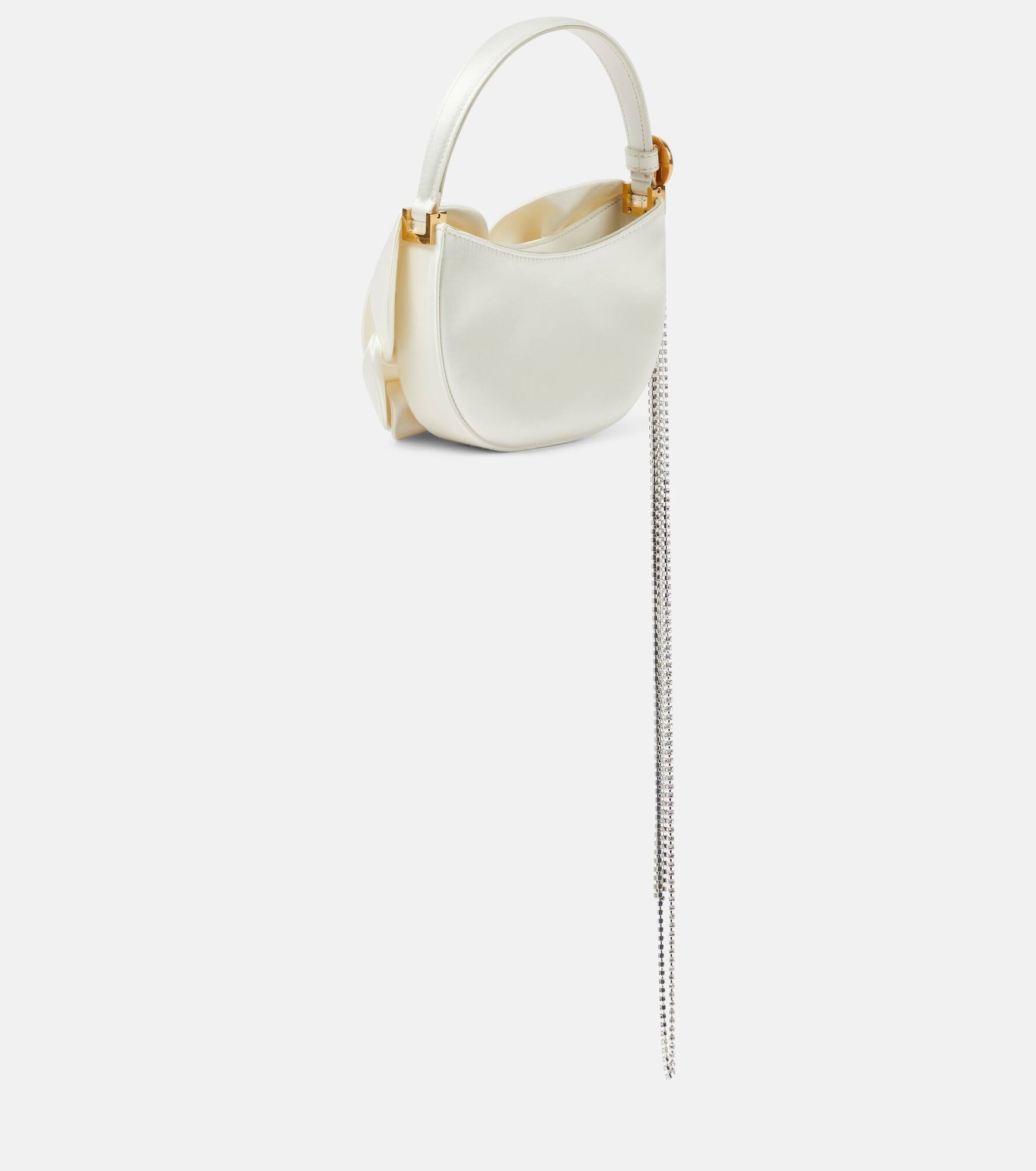 Vesna Micro floral-appliqué satin tote bag - 3