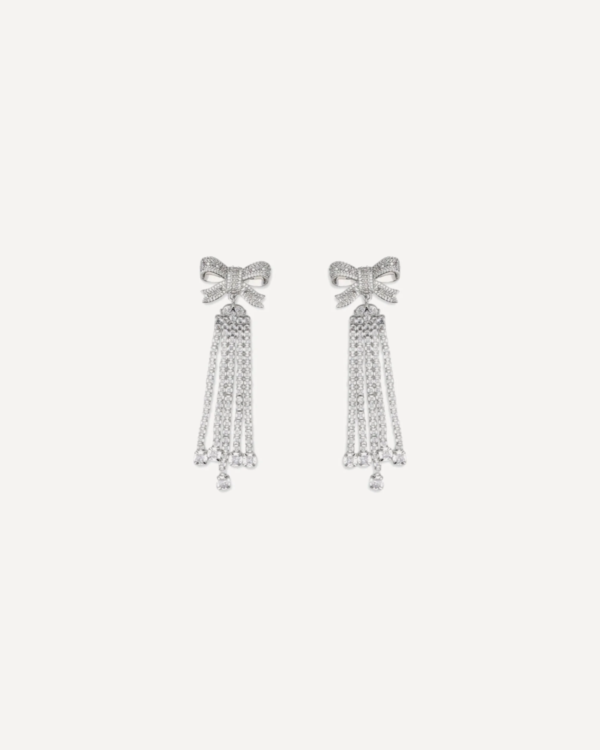 Crystal Bow drop Earrings - 1