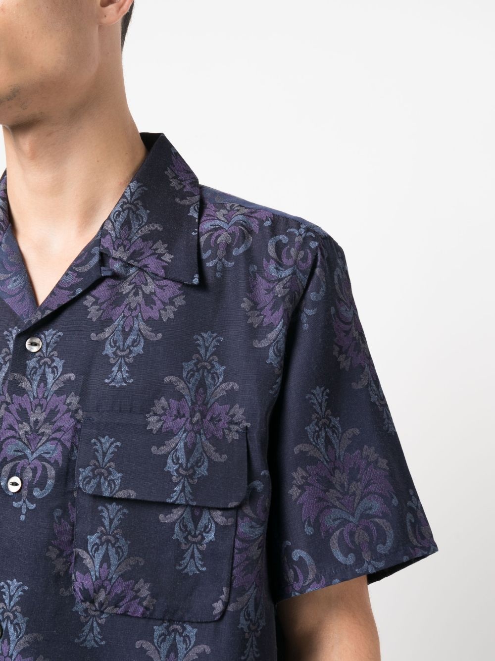 baroque-pattern button-up shirt - 5