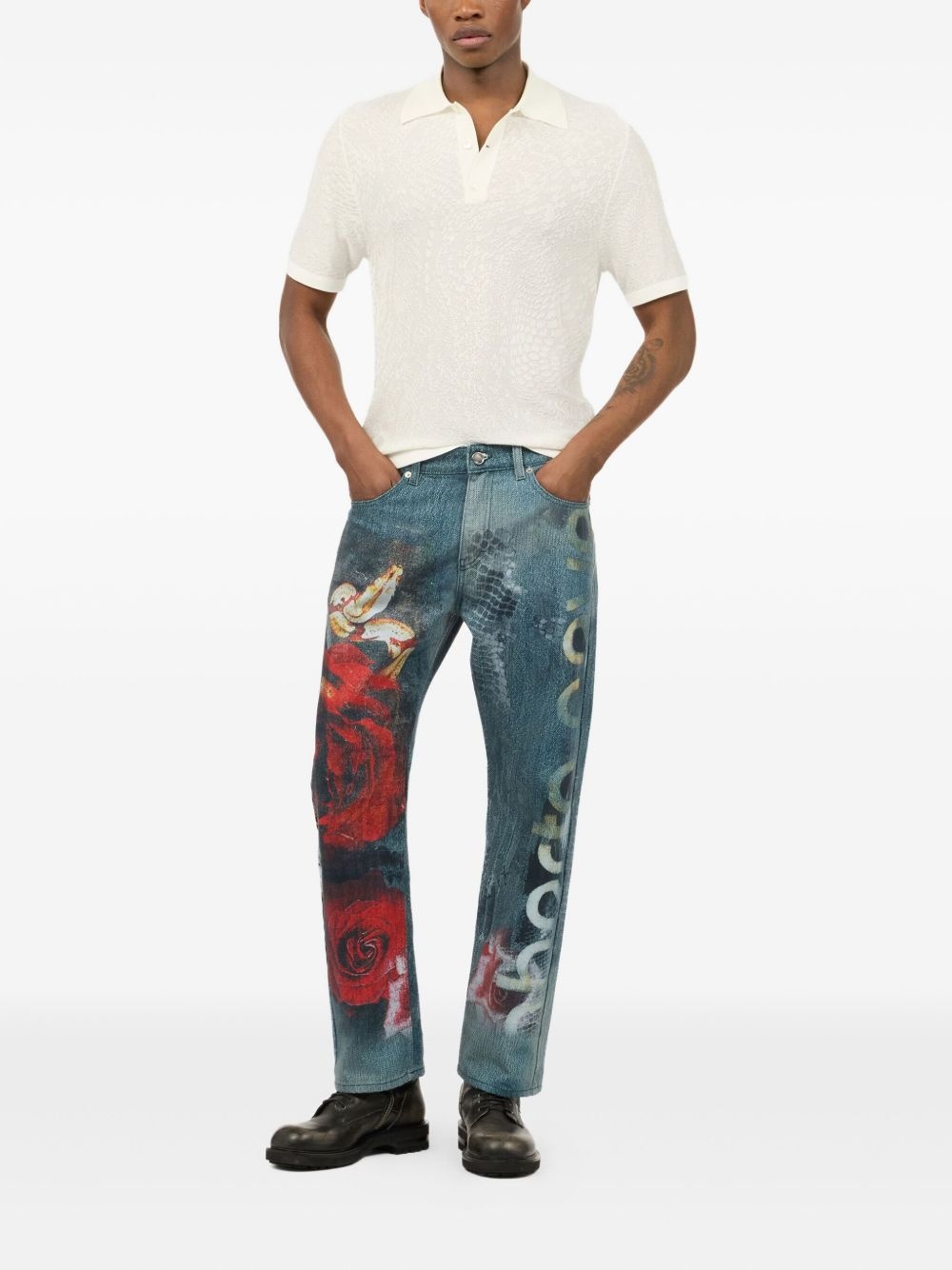 patterned-jacquard polo shirt - 2