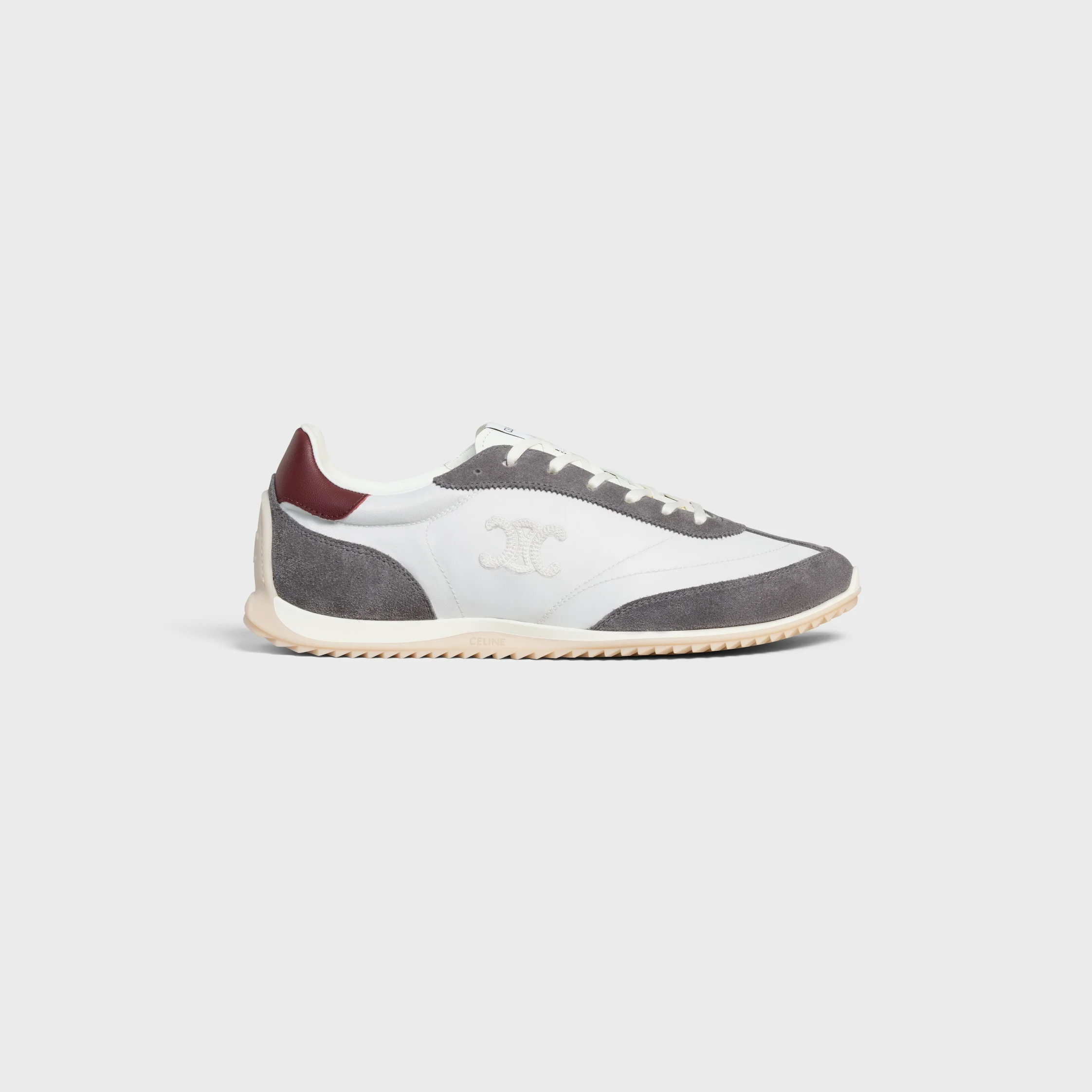 CELINE RACER LOW LACE-UP SNEAKER WITH TRIOMPHE IN NYLON, SUEDE CALFSKIN AND CALFSKIN - 1