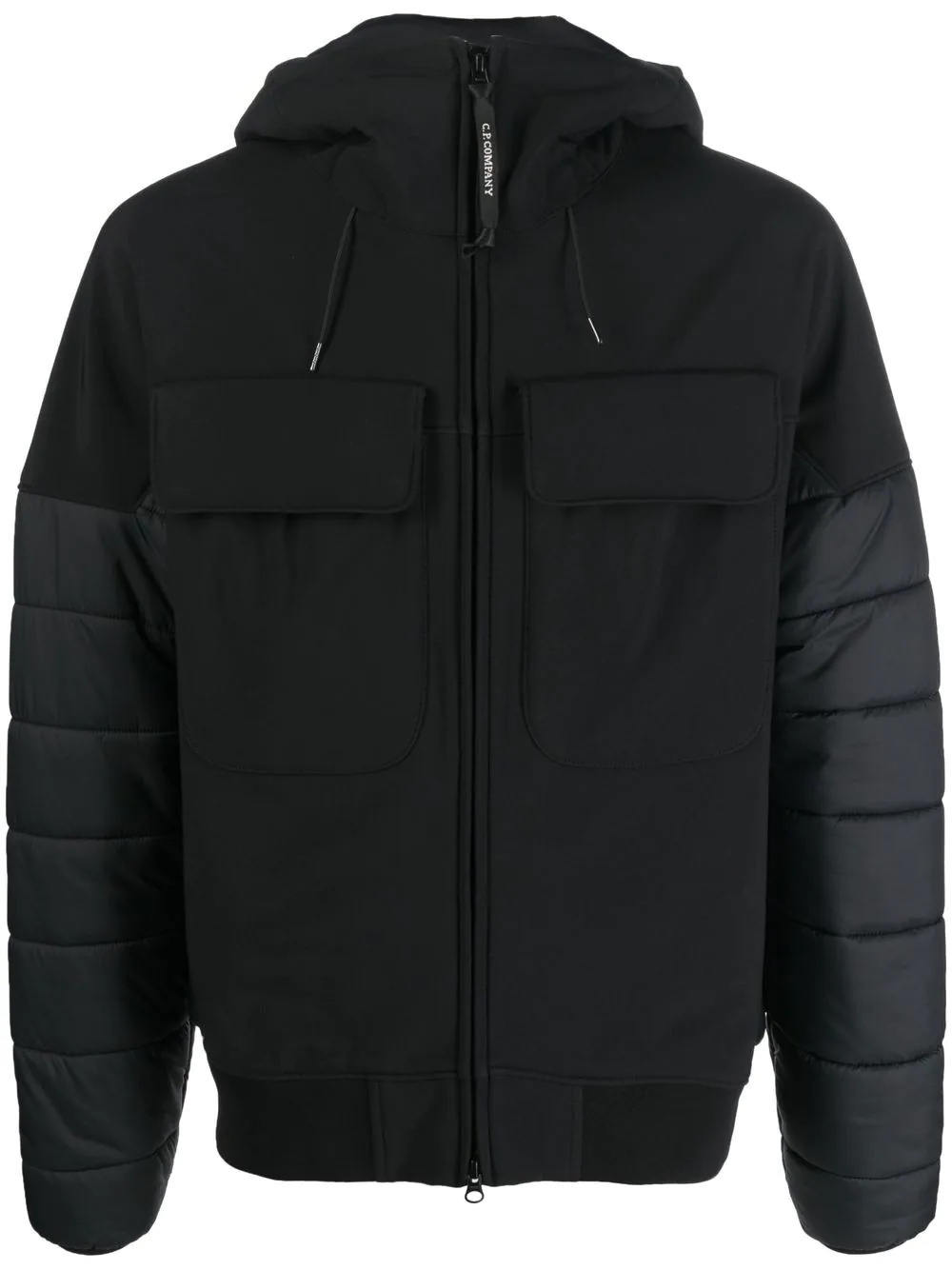 goggle-detail hooded jacket - 1