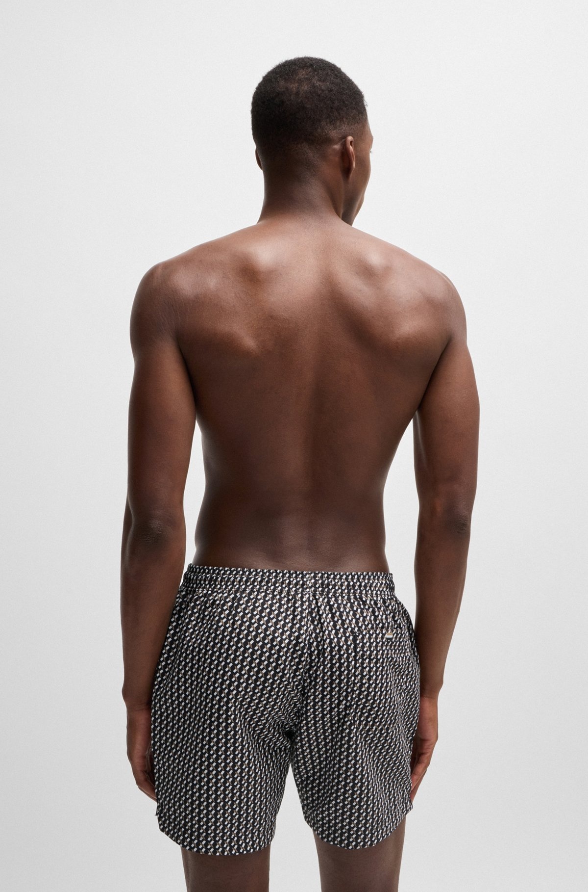 DRAWSTRING-WAIST SWIM SHORTS WITH ALL-OVER PRINT - 4
