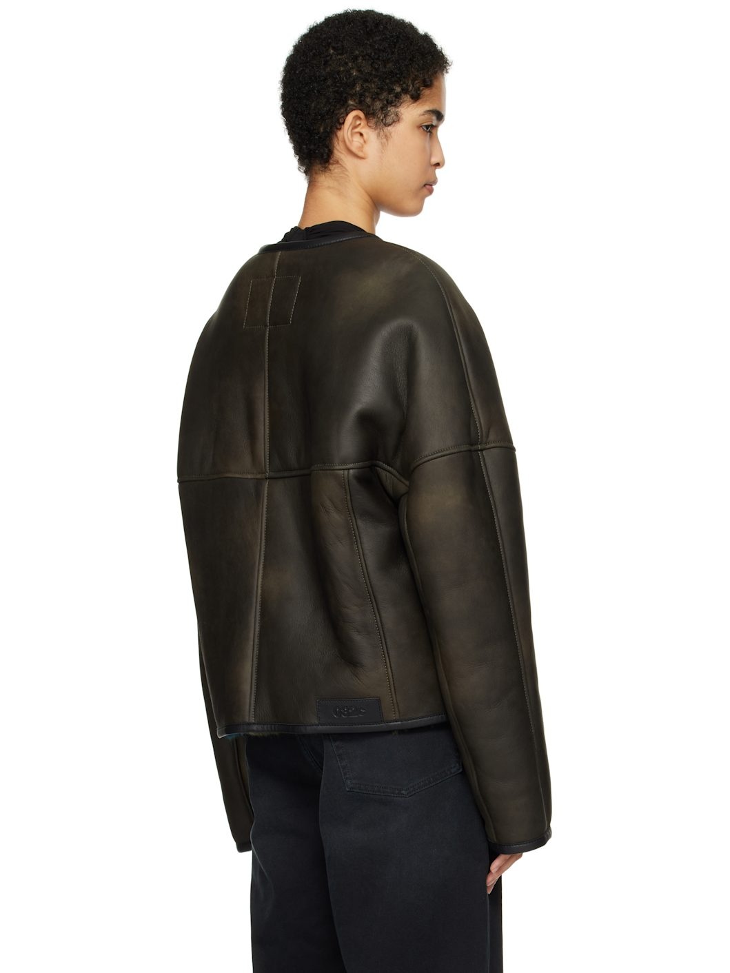 Brown "Buttery" Shearling Leather Jacket - 3