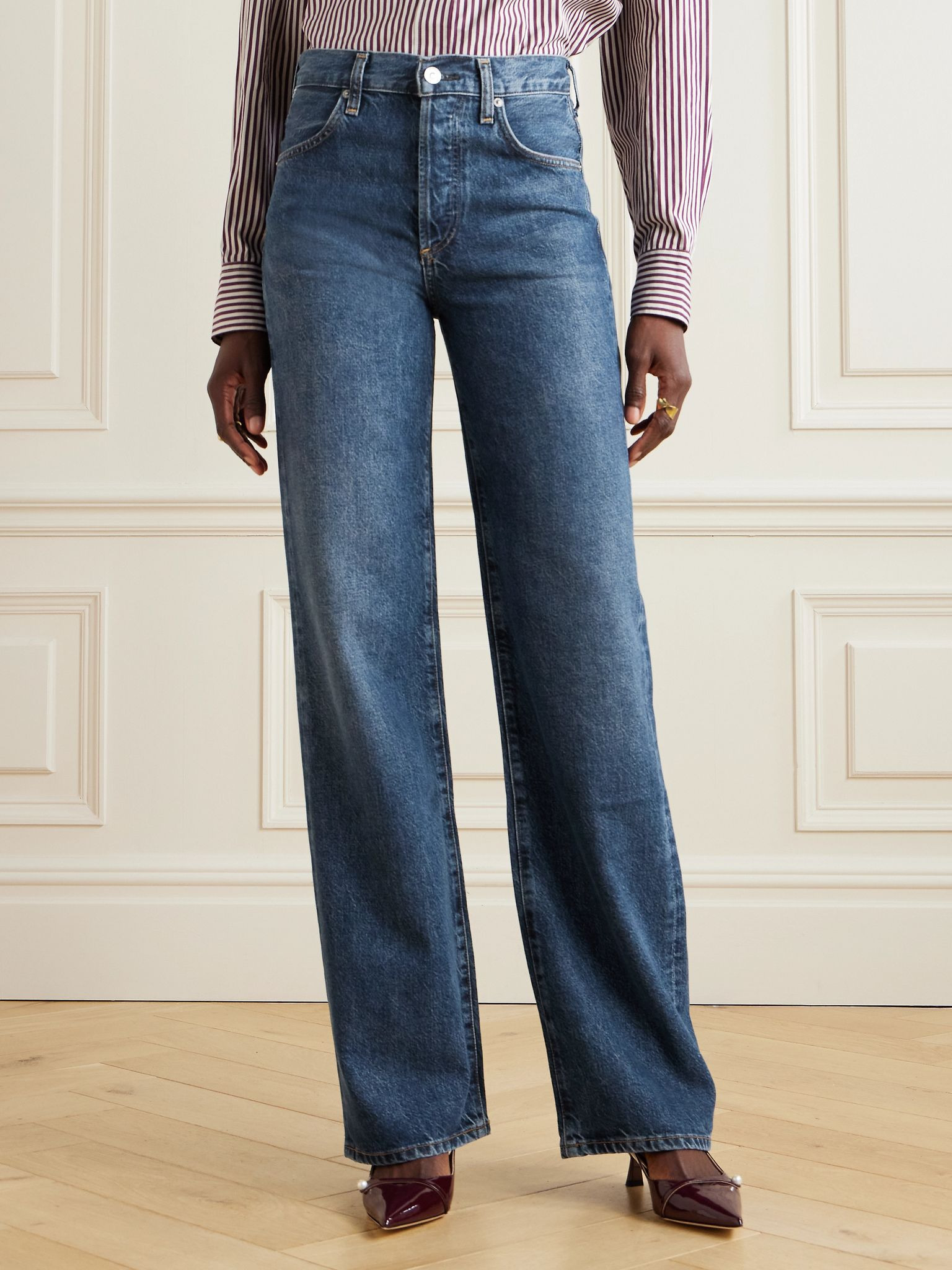 Annina high-rise wide-leg jeans - 33" Mid denim - 3
