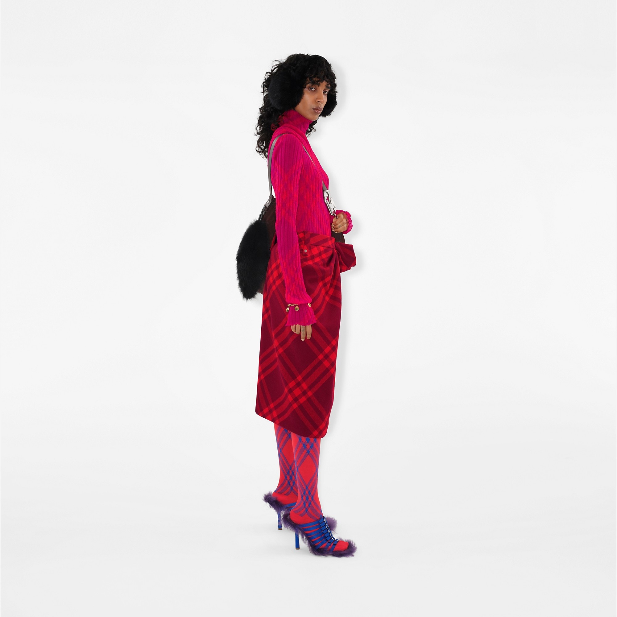 Check Wool Blend Tights - 3