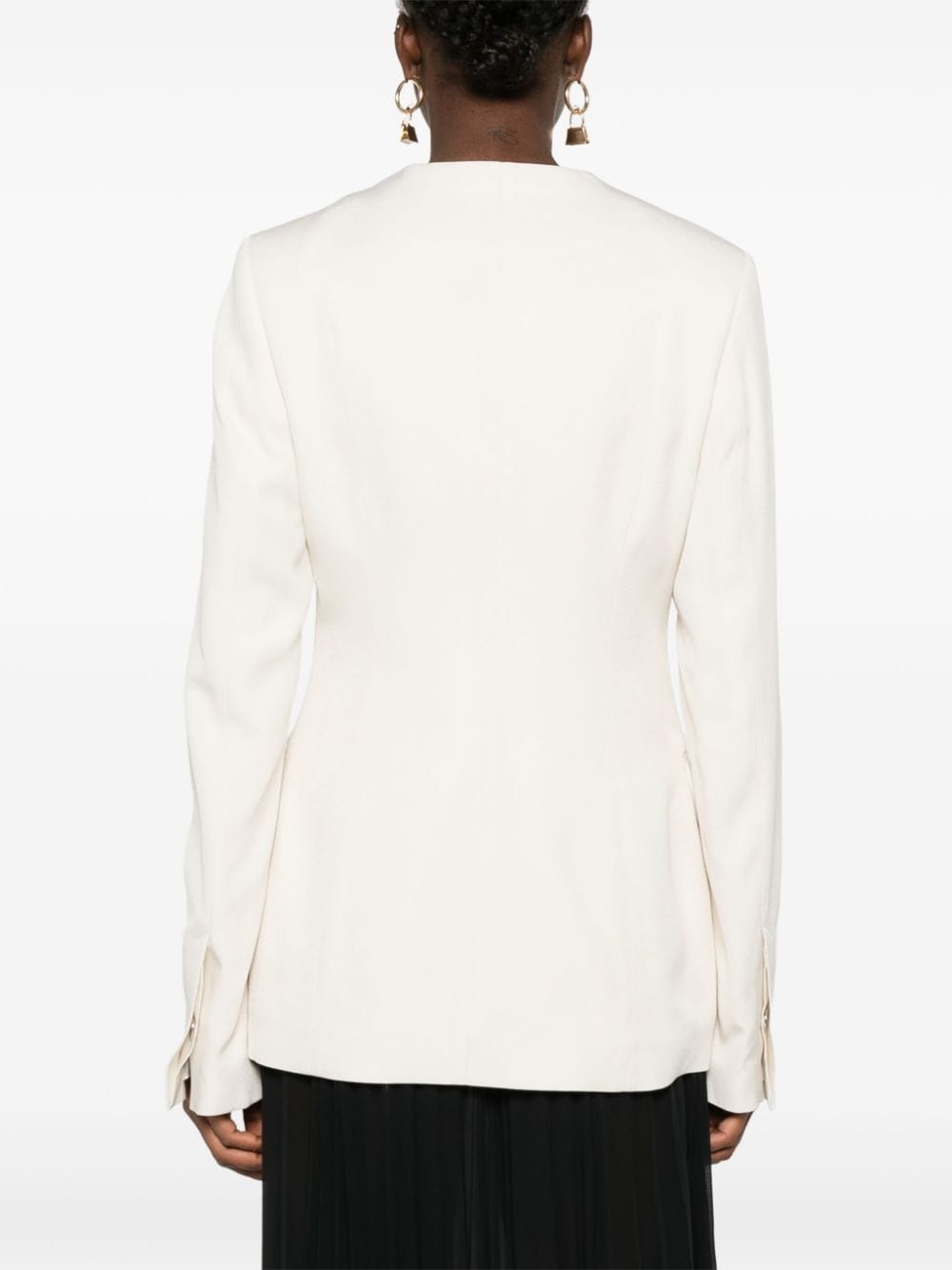 collarless cinched jacket - 4