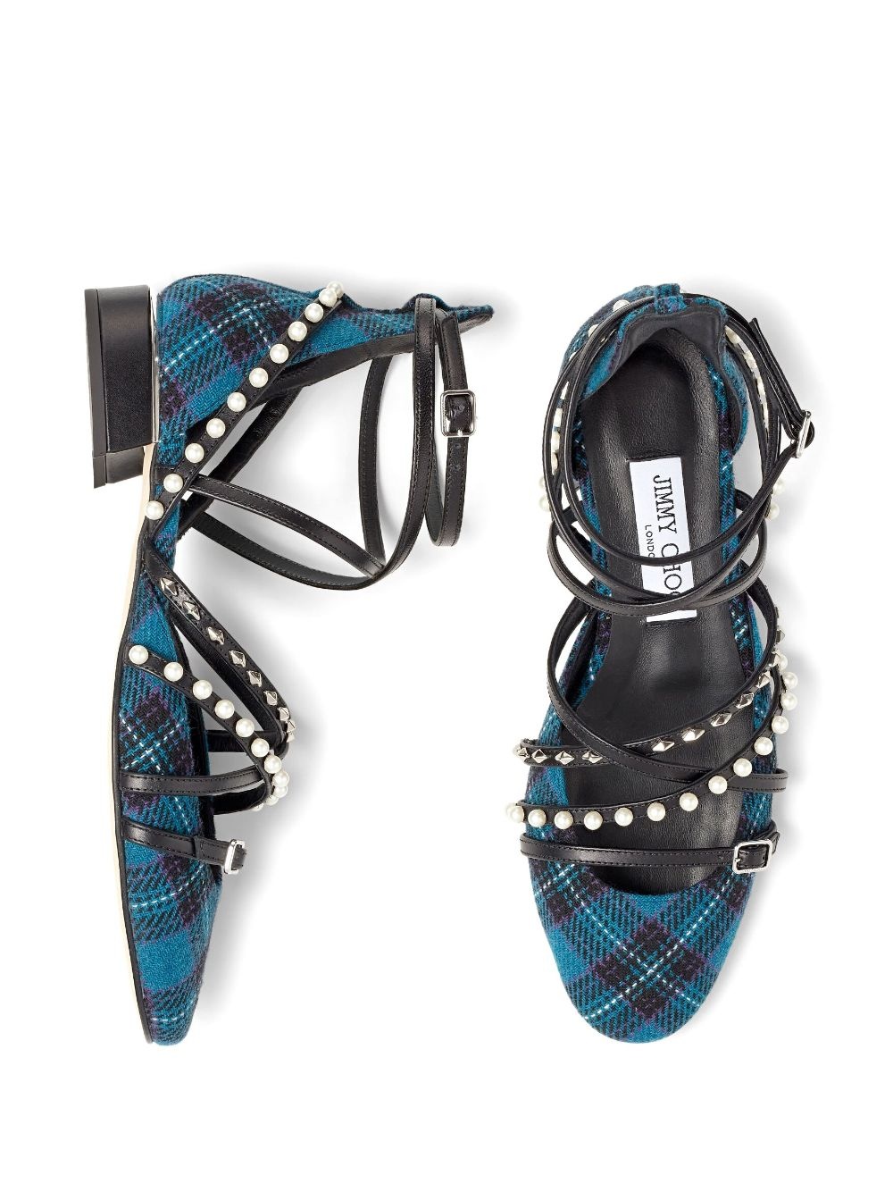 Celestia tartan-checked ballerina shoes - 4