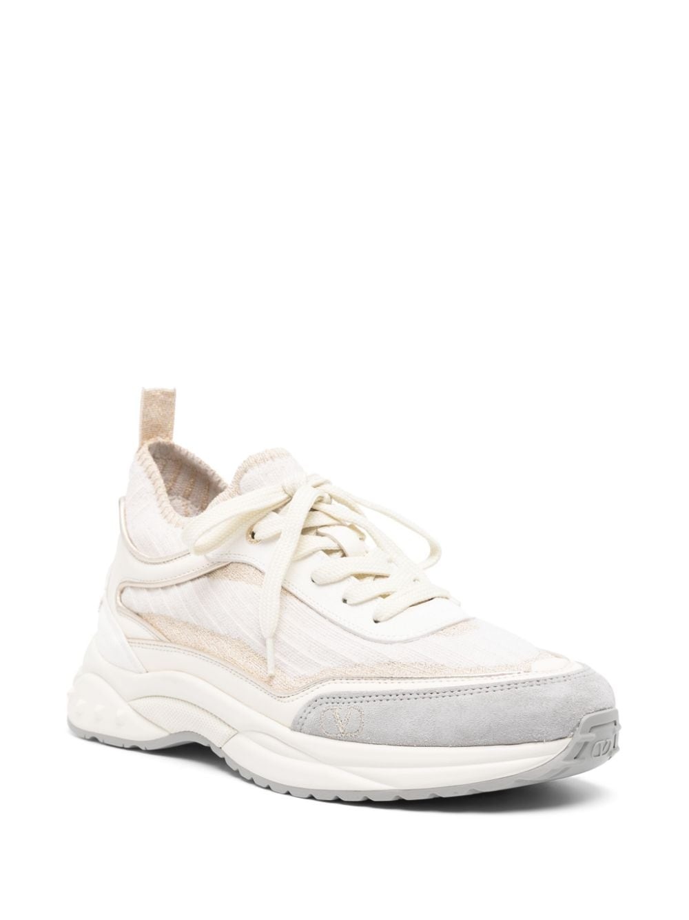 low-top chunky leather sneakers - 2