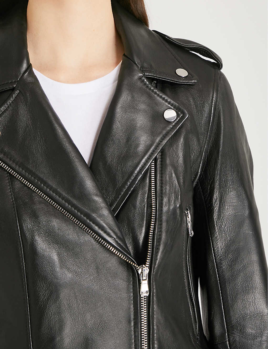 Leather biker jacket - 5