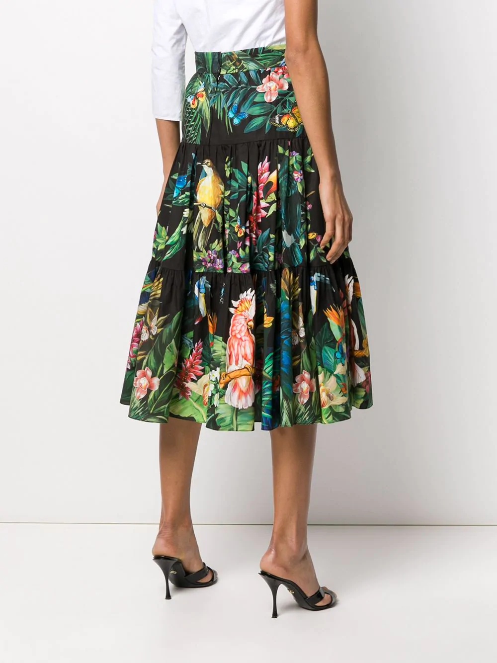 floral print midi skirt - 4