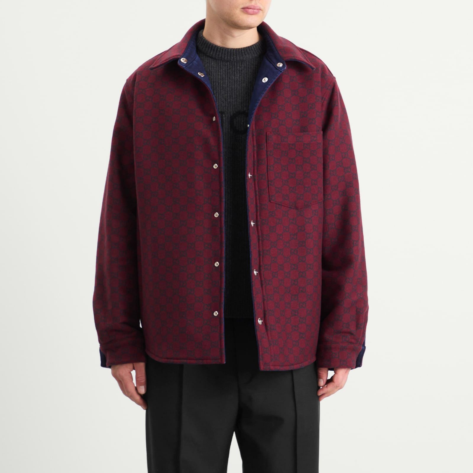 Gucci Denim Check Reversible GG Flannel Overshirt - 5