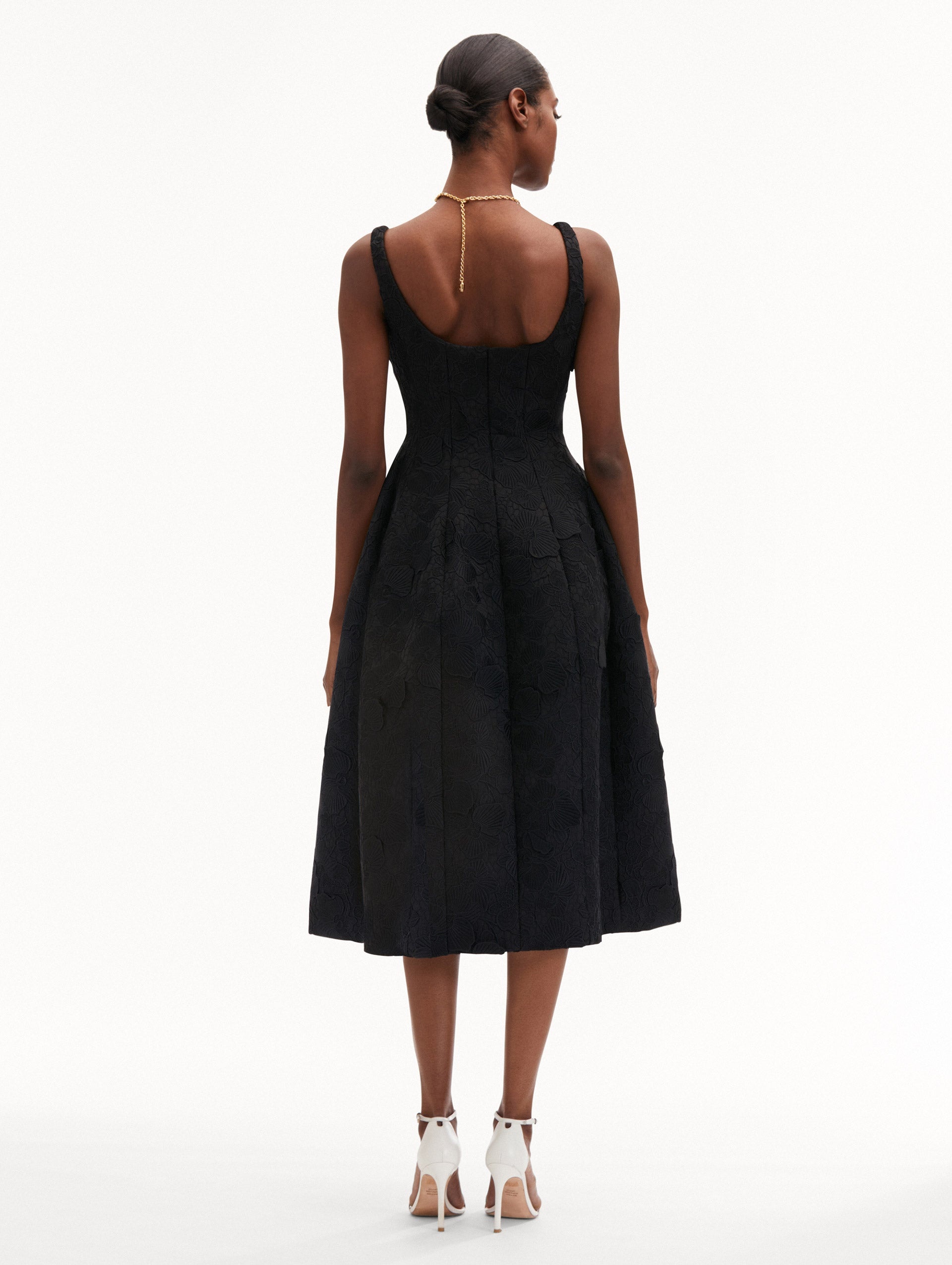 ORCHID EMBROIDERED GUIPURE DRESS - 3
