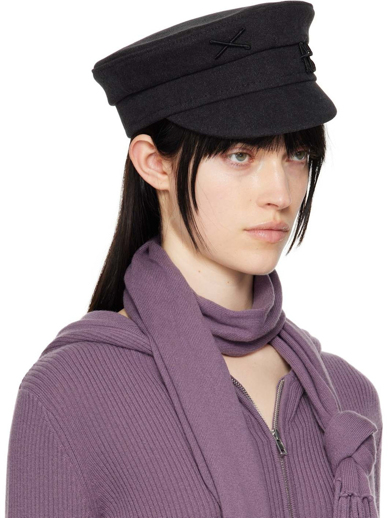RUSLAN BAGINSKIY Black Denim Baker Boy Cap outlook
