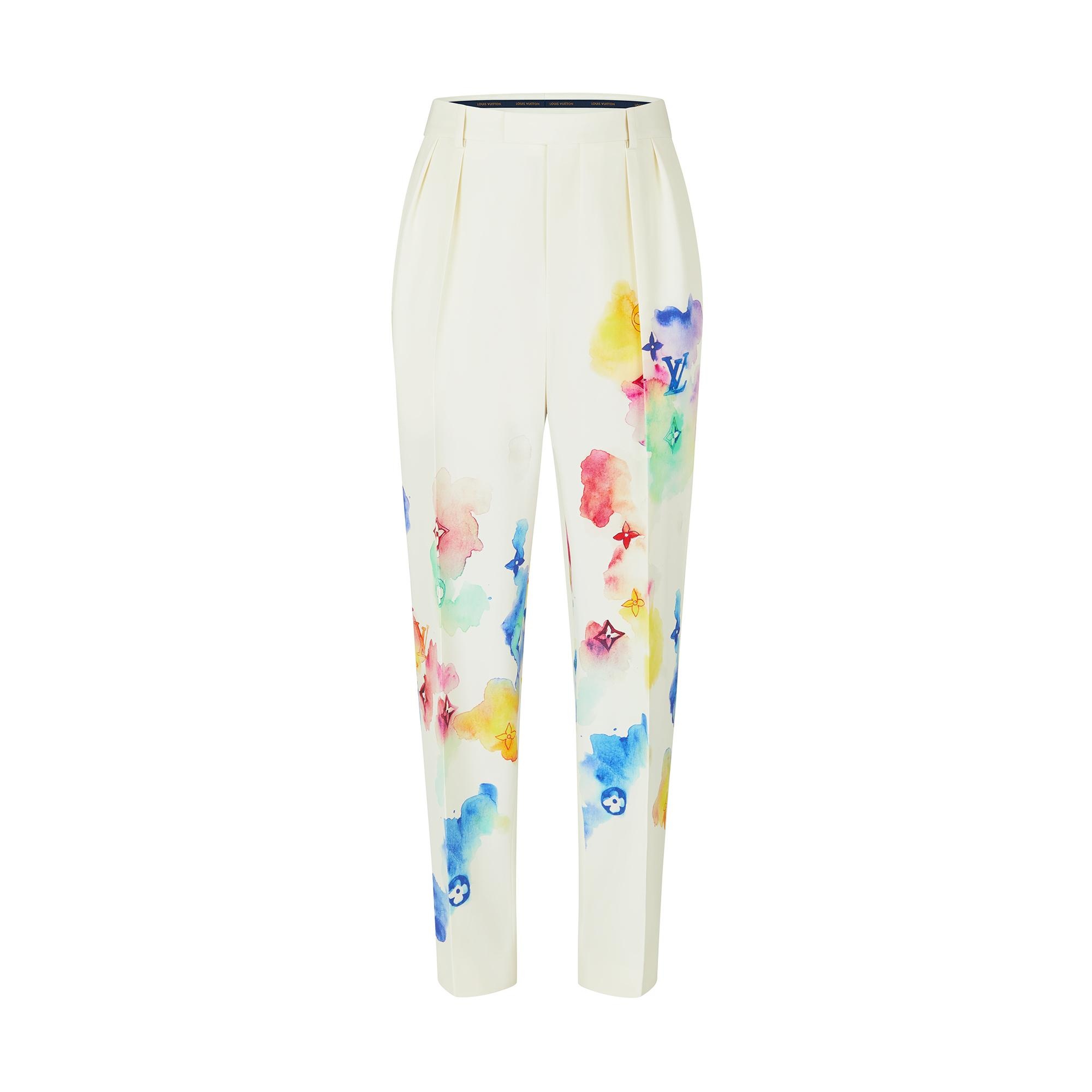 Multicolor Watercolor Light Tailored Pants - 1