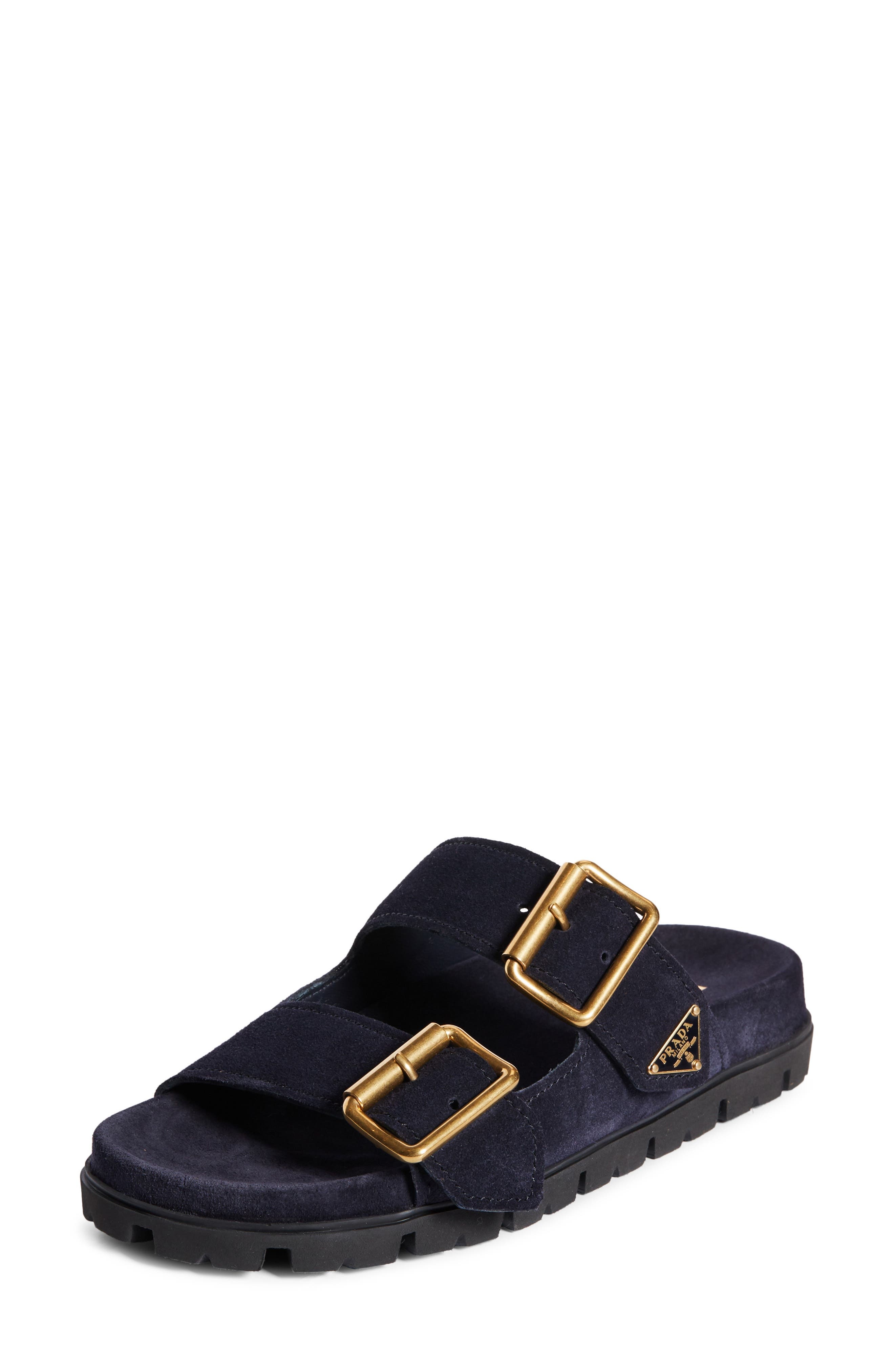 Prada Double Strap Sandal in Bleu at Nordstrom - 1