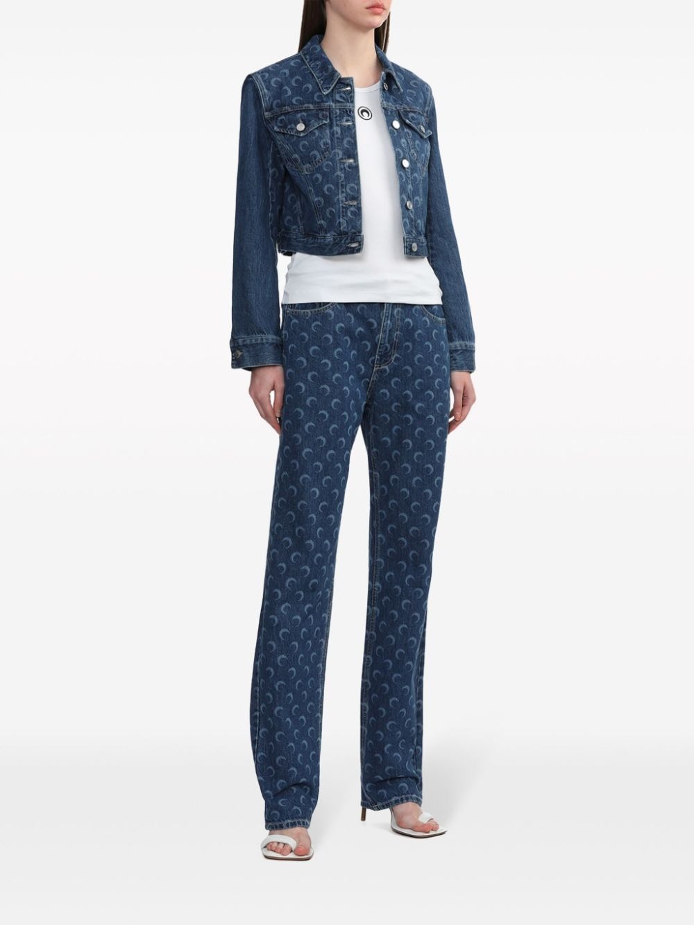 Deadstock Moonogram-pattern denim jacket - 2