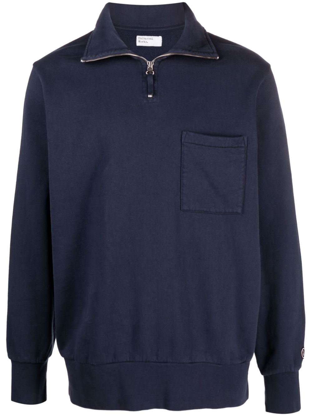 half-zip cotton sweatshirt - 1