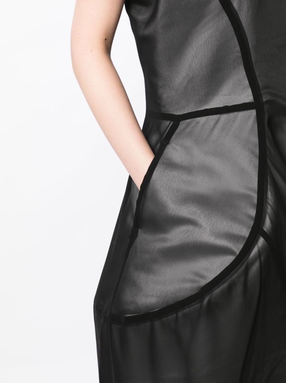 asymmetric panelled midi dress - 5