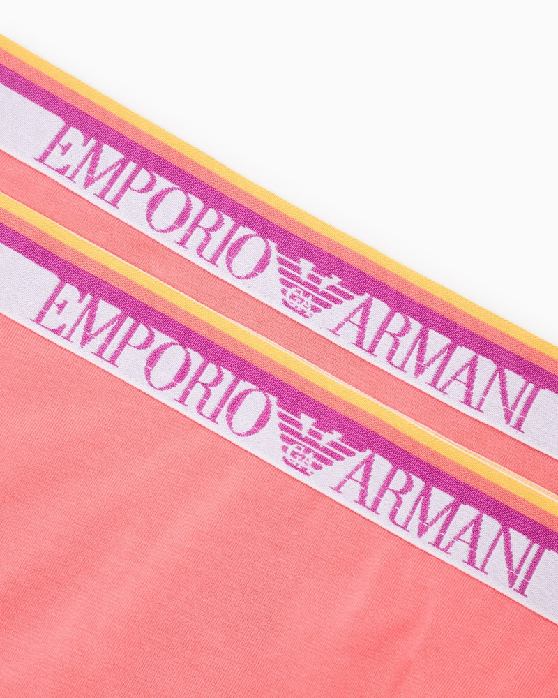 EMPORIO ARMANI TWO-PACK OF ASV ICONIC ORGANIC-COTTON THONGS WITH LOGO WAISTBAND outlook