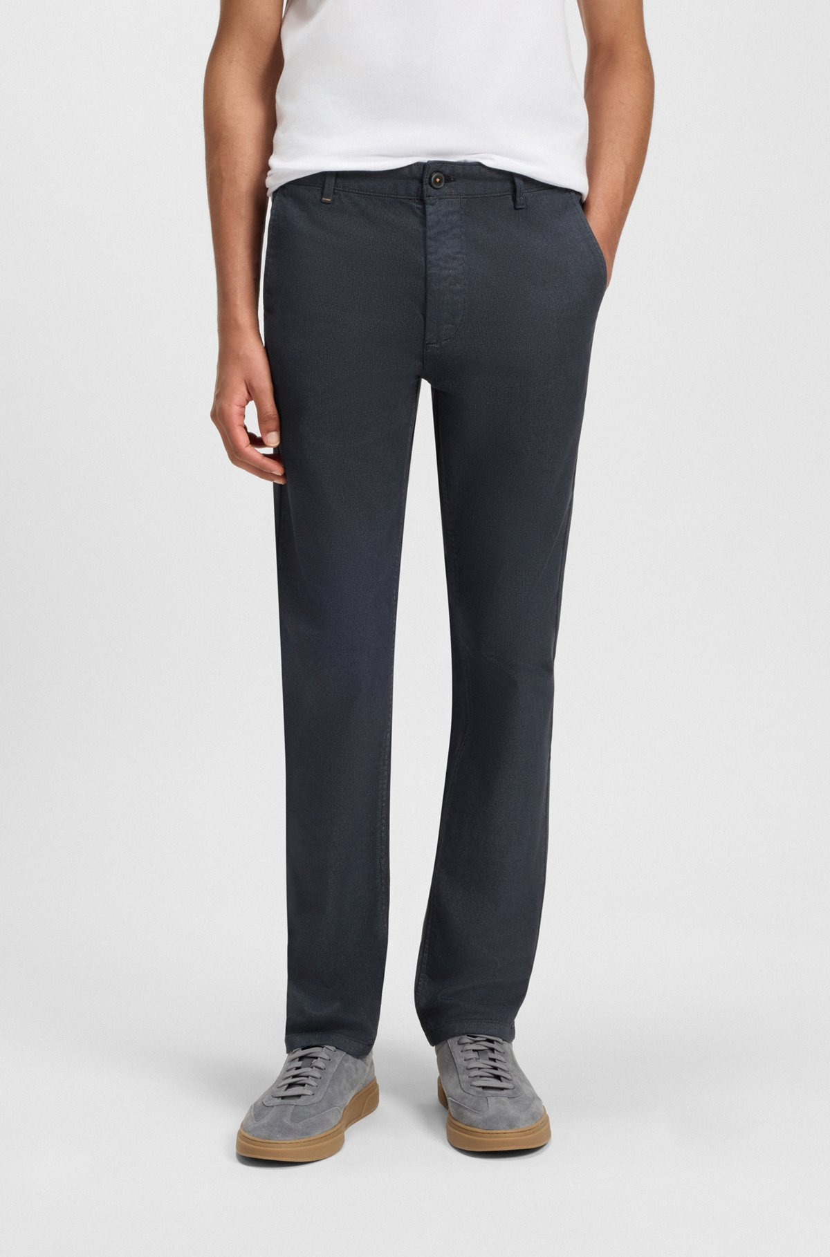 SLIM-FIT PANTS IN STRETCH COTTON - 2