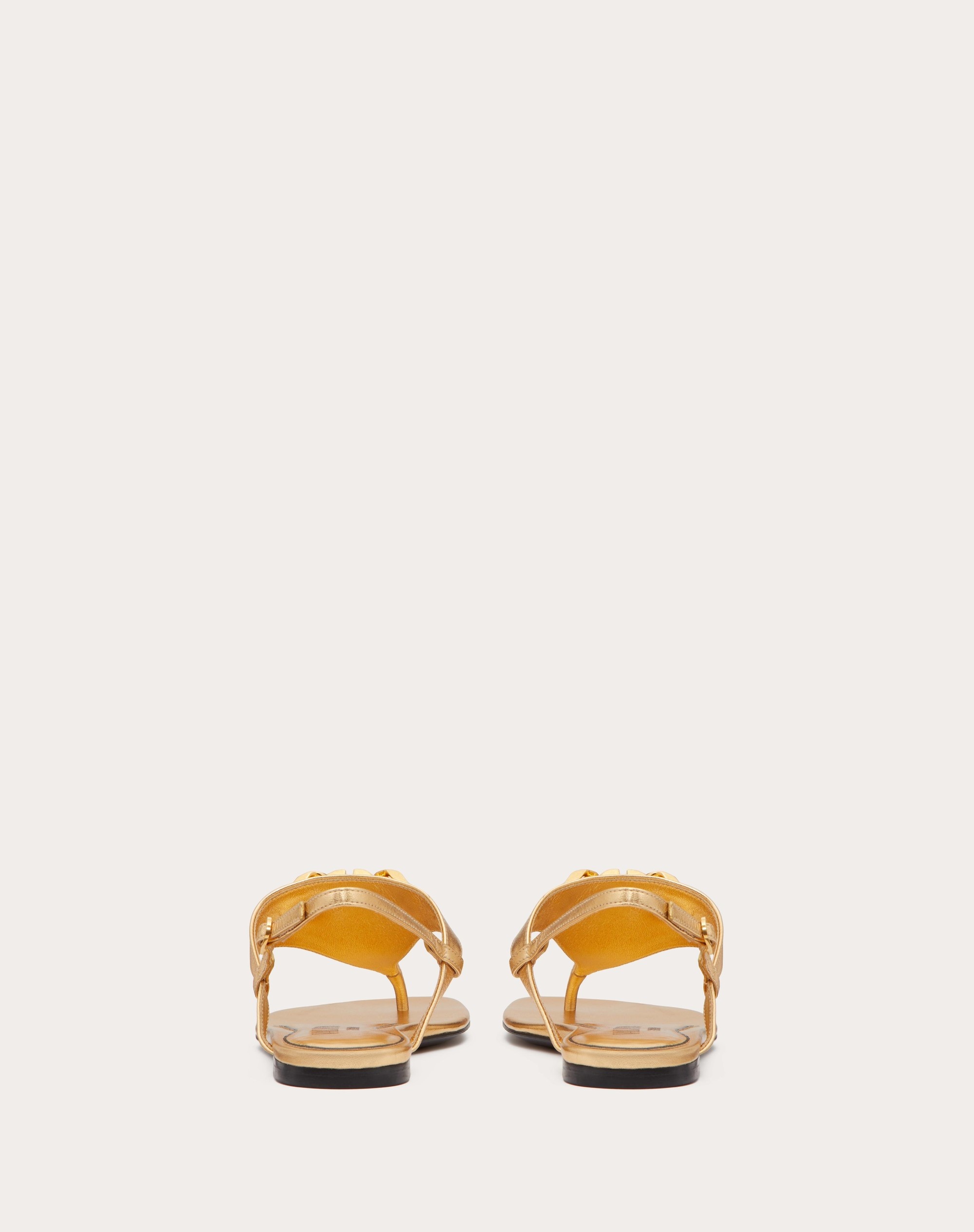VLOGO CHAIN METALLIC NAPPA FLAT THONG SANDALS - 2