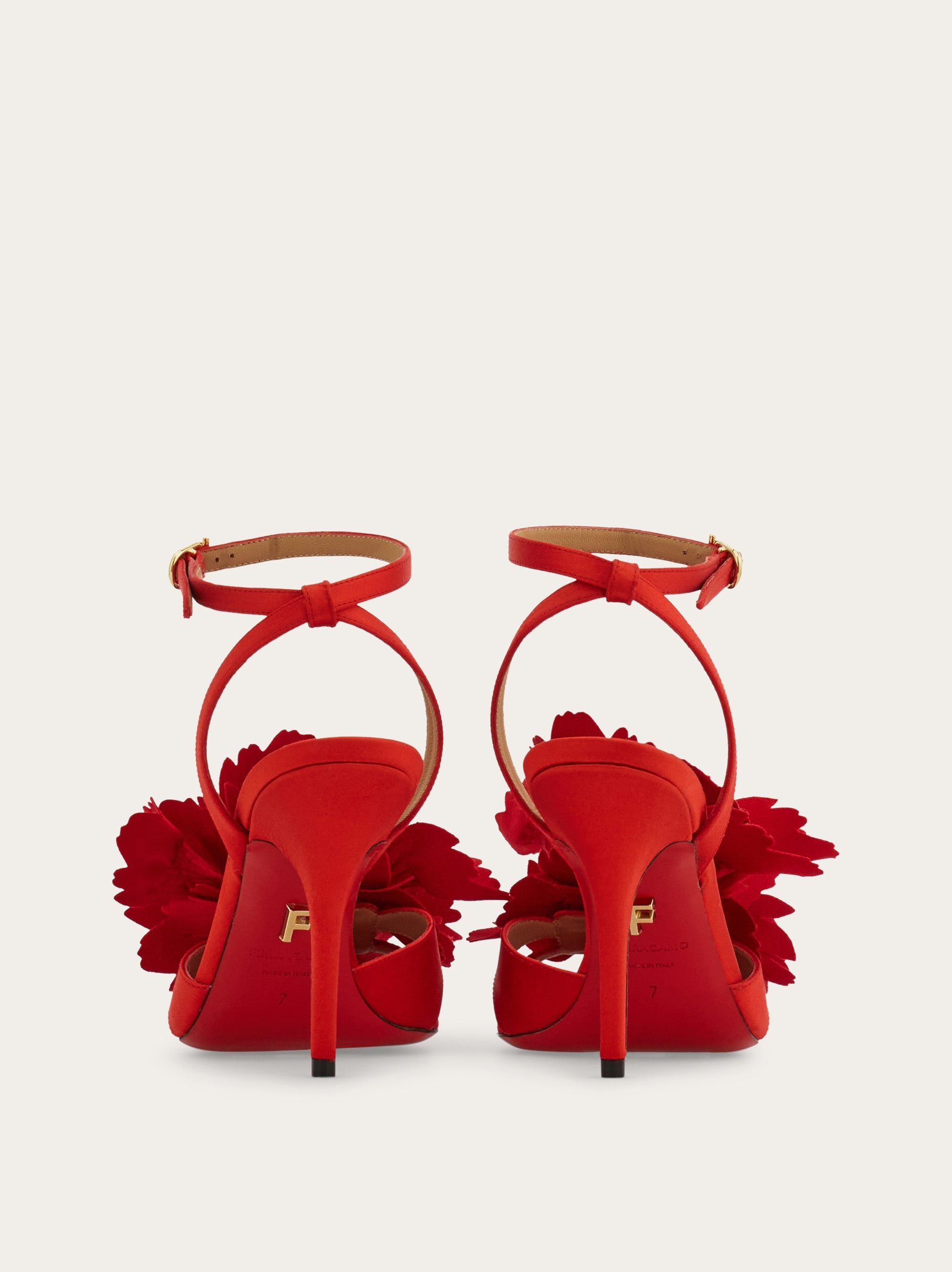 Flower embellished high heel sandal - 5