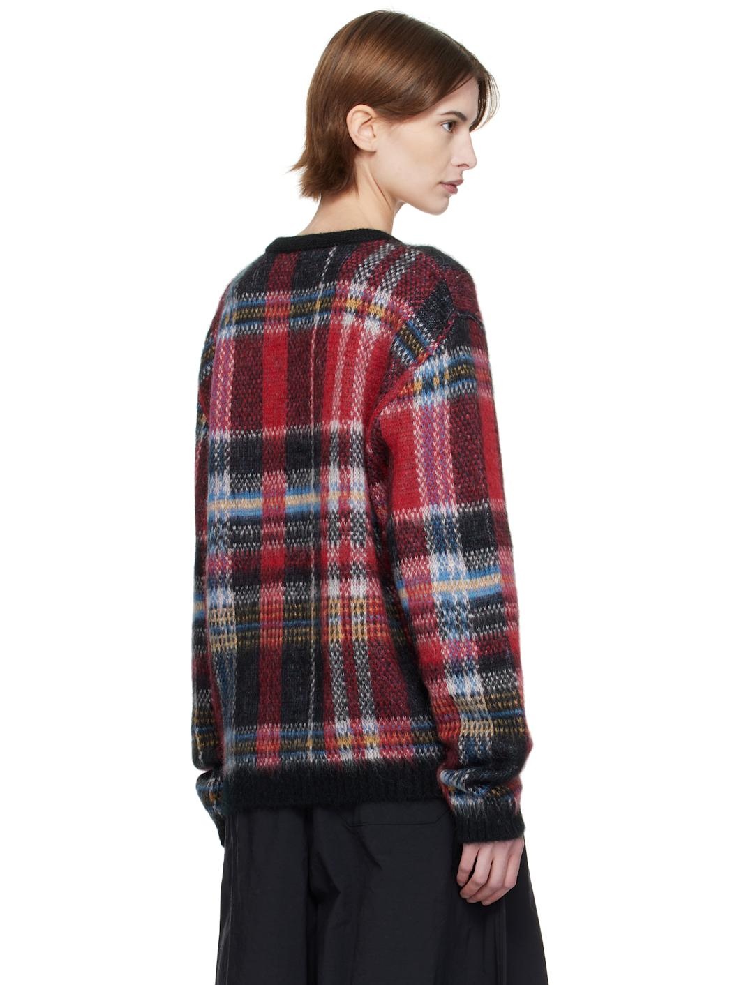 Red & Black Vertigo Tartan Sweater - 3
