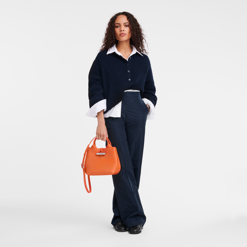 Longchamp Le Roseau S Handbag Orange - Leather outlook