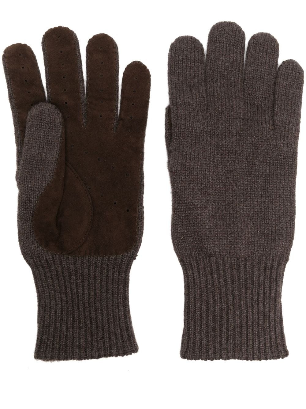 panelled cashmere gloves - 1