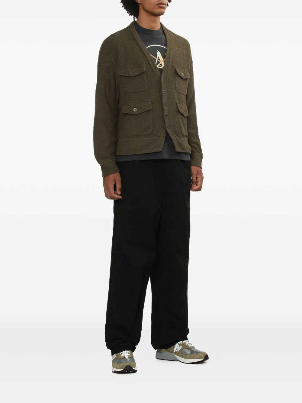 ELASTIC-WAIST POCKETED STRAIGHT-LEG TROUSERS - 4