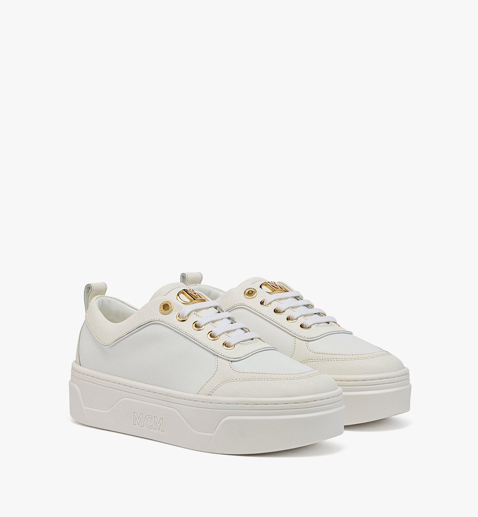 Skyward Platform Sneakers in Saffiano Leather - 1