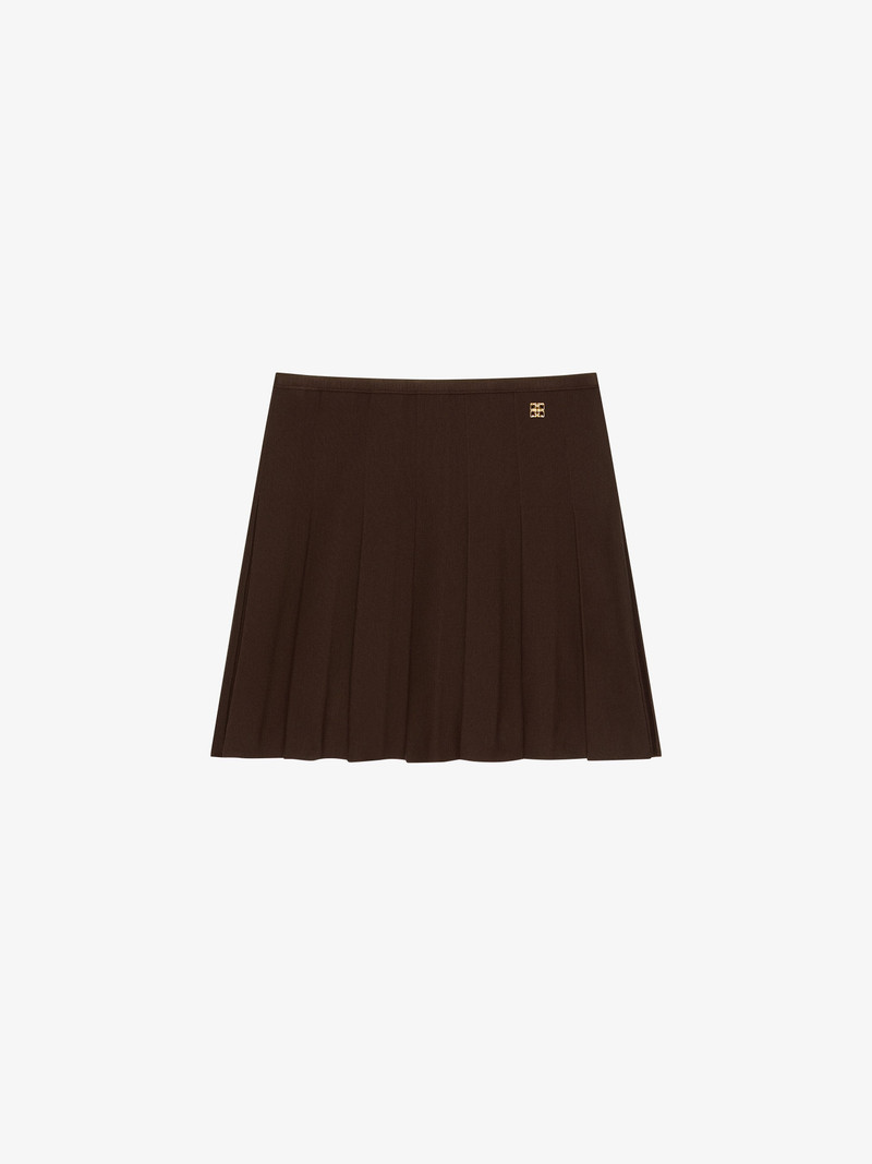 PLEATED SKIRT IN WOOL WITH 4G DETAIL - 1