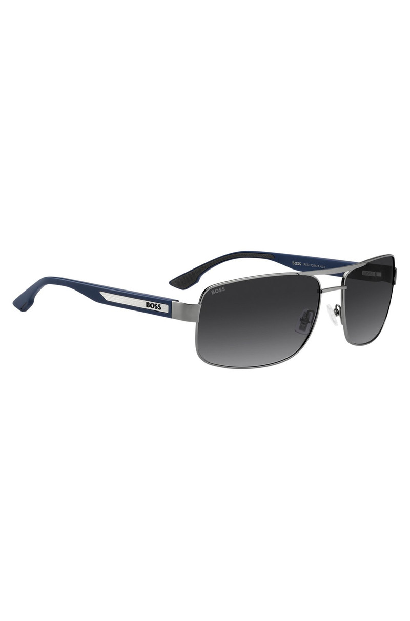 DOUBLE-BRIDGE SUNGLASSES WITH BLUE TEMPLES 4