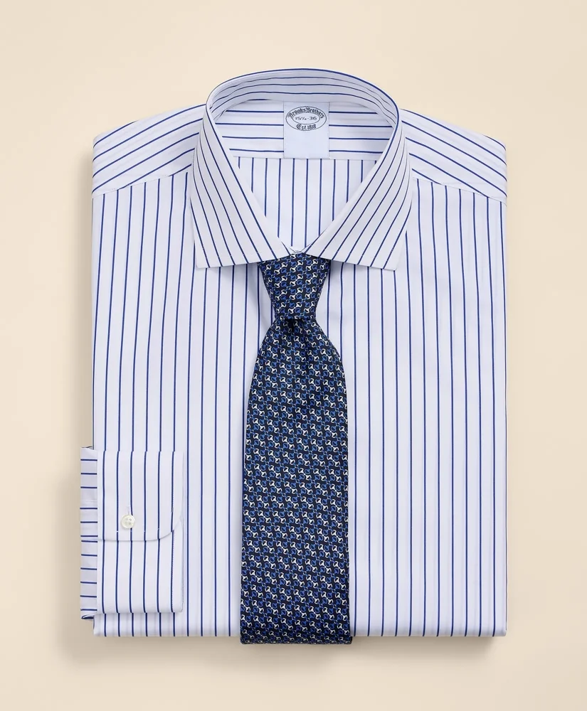 Pure Supima® Cotton English Spread Collar, Striped Dress Shirt - 1