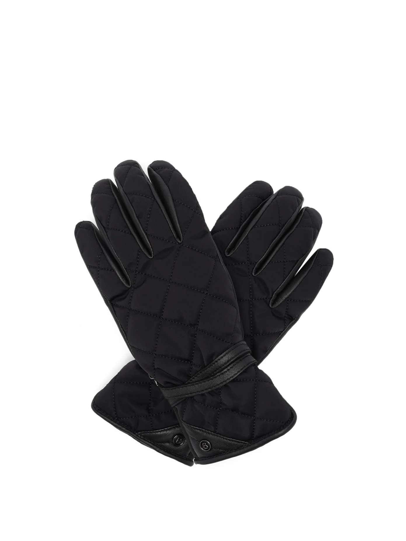 Cindy quilted soft-shell and leather gloves - 1