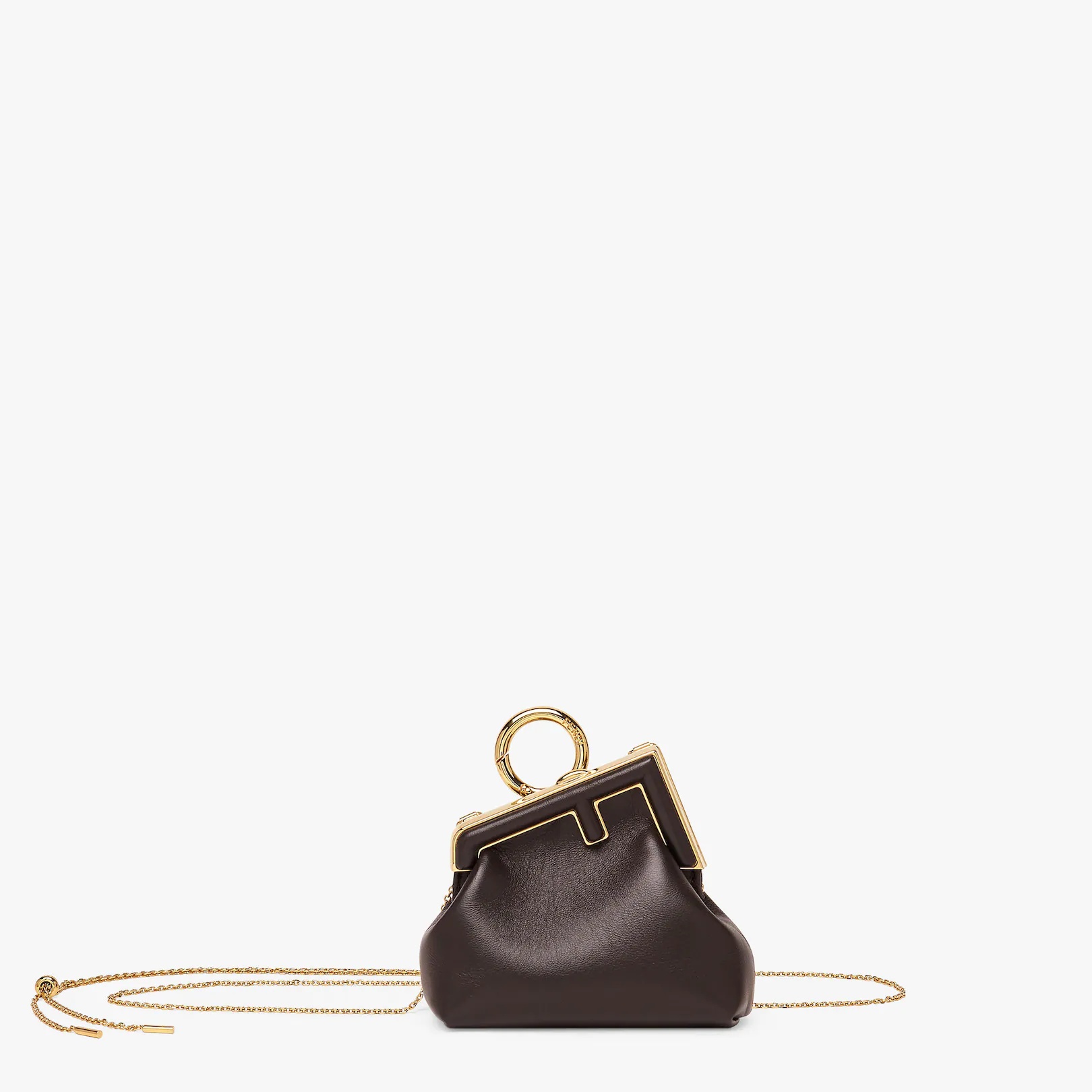 Brown nappa leather charm - 1