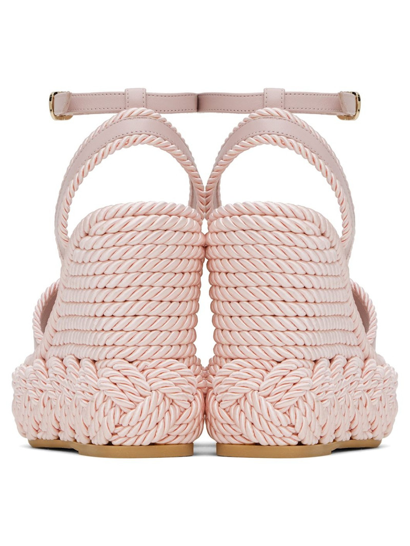 Pink VLogo Torchon Wedge Sandals 2