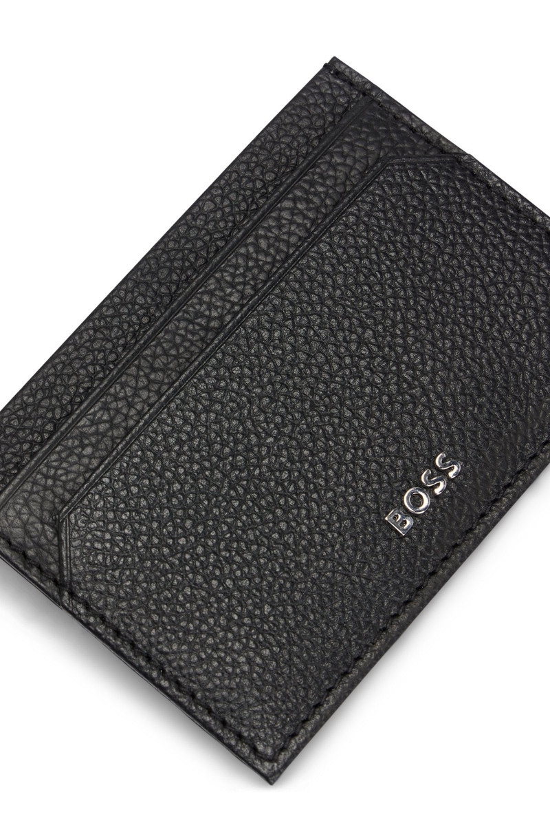 BRASS MONEY CLIP WITH CARD HOLDER IN GRAINED LEATHER 3