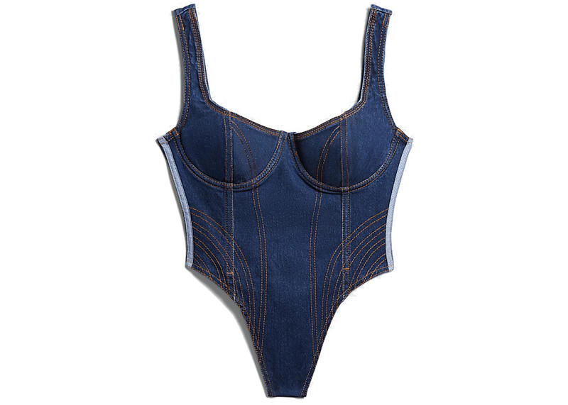 adidas adidas Ivy Park Denim Bodysuit Dark Denim outlook