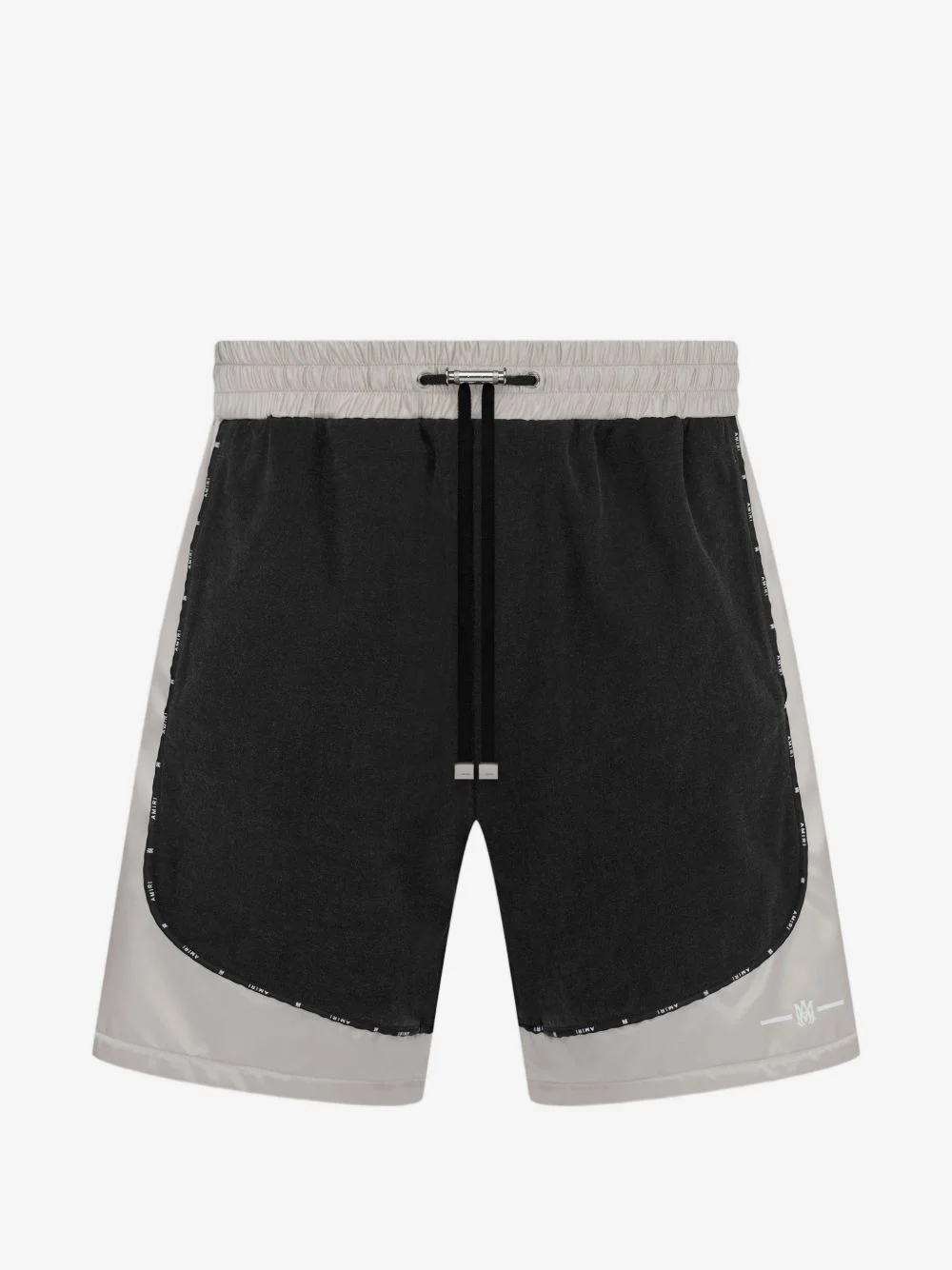 satin-denim colour-block shorts - 1