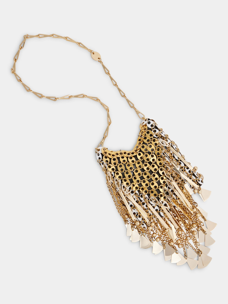 GOLD AND WHITE EIGHT FILLET BAG WITH EMBELLISHMENTS 8