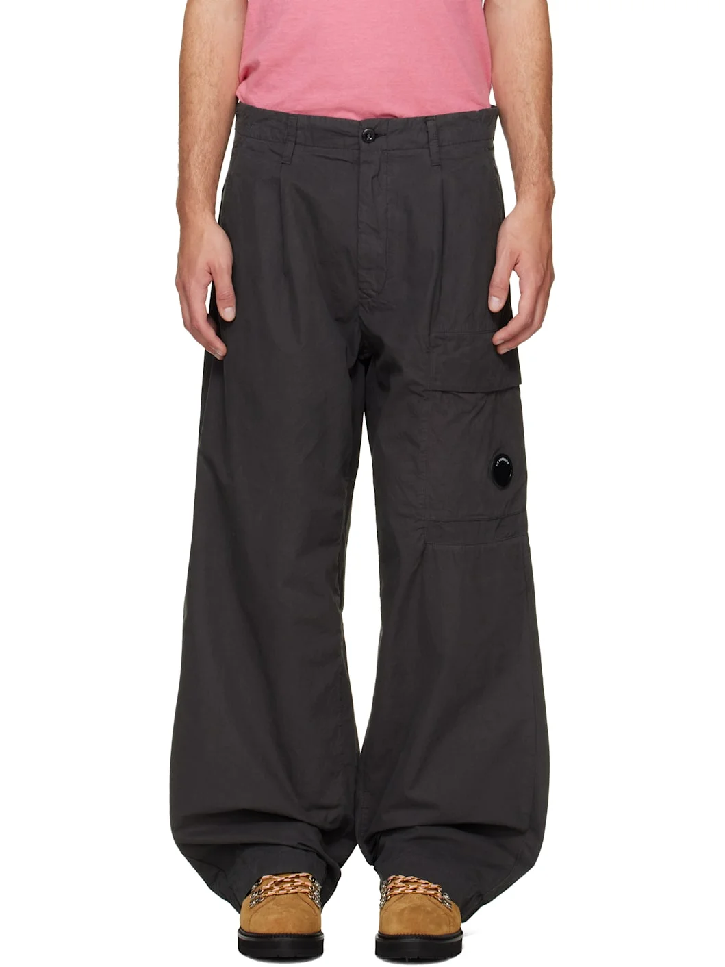 Gray Micro-Reps Boxy Pleats Cargo Pants - 1