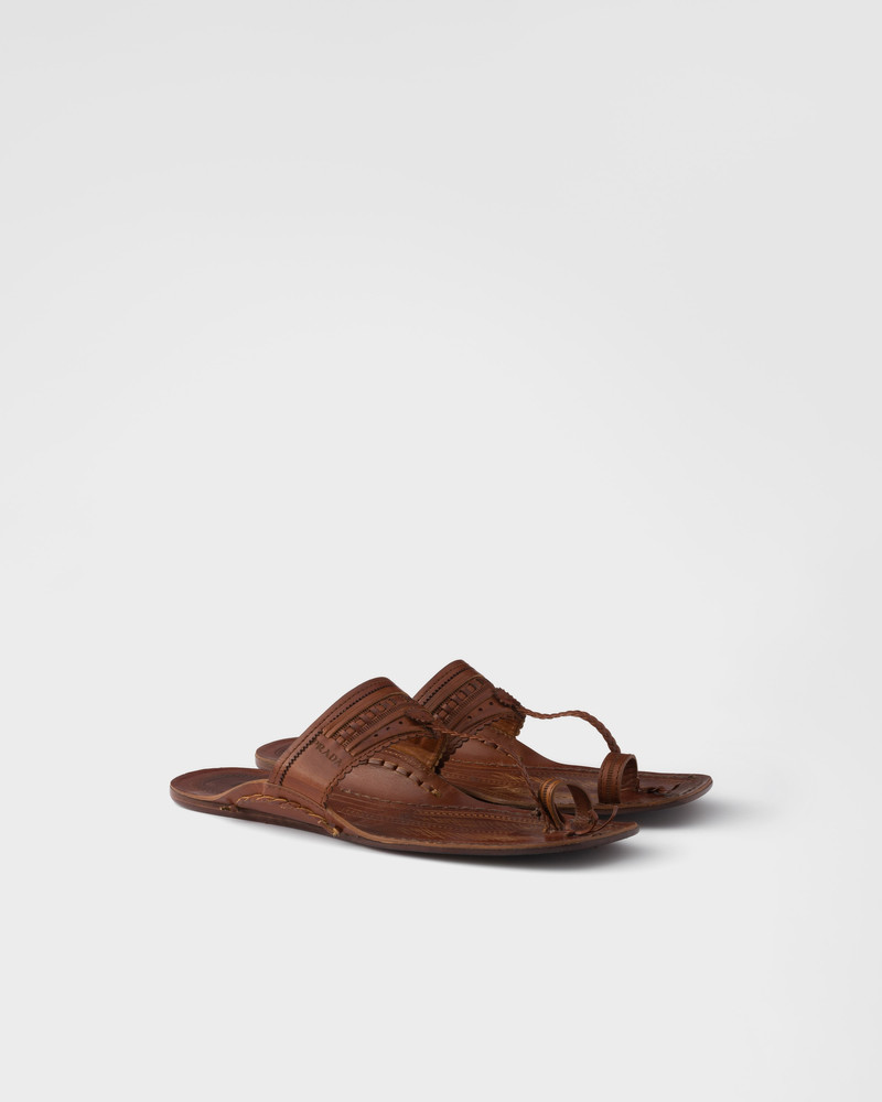 Prada Made in India x Inspired by Kolhapuri Chappal leather sandals 1